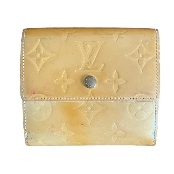 Louis Vuitton • 2pc Set Authentic Yellow Vernis Houston Bag and Trifold Wallet - Picture 11 of 16